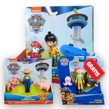 ERBJUDANDE: Paw Patrol Danny X och Marshall + Yumi och Skye + Chase och kapten Turbot GRATIS