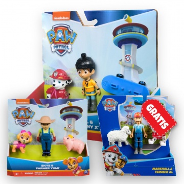 ERBJUDANDE: Paw Patrol Danny X och Marshall + Yumi och Skye + Marshal och bonden Al GRATIS