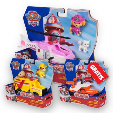 ERBJUDANDE: Paw Patrol Fire Rescue-fordon Skye + Rubble + Zuma GRATIS