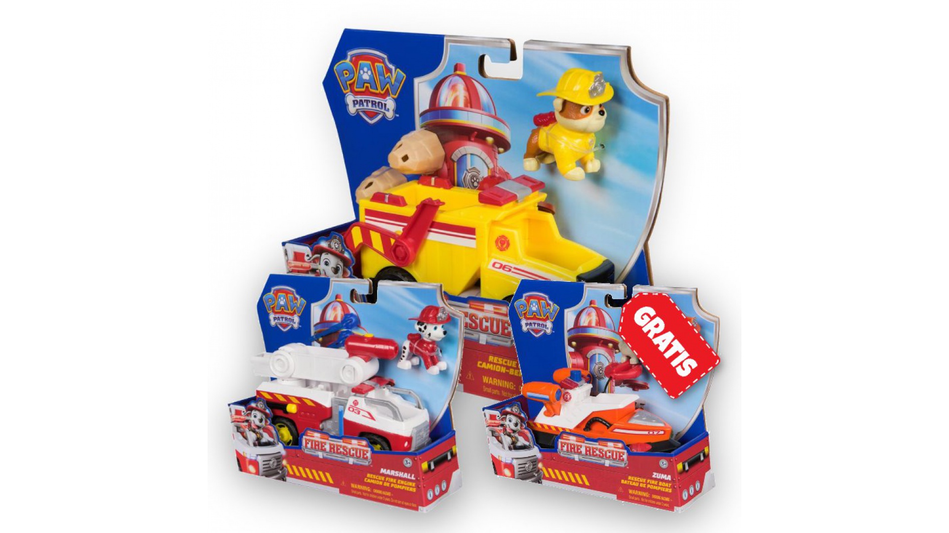 Patrula Căţeluşilor Ofertă: Vehicule De Intervenție La Incendii Rubble + Marshall + Zuma Gratuit