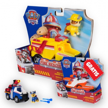 ERBJUDANDE: Paw Patrol Fire Rescue fordon Rubble + Chase + Zuma GRATIS