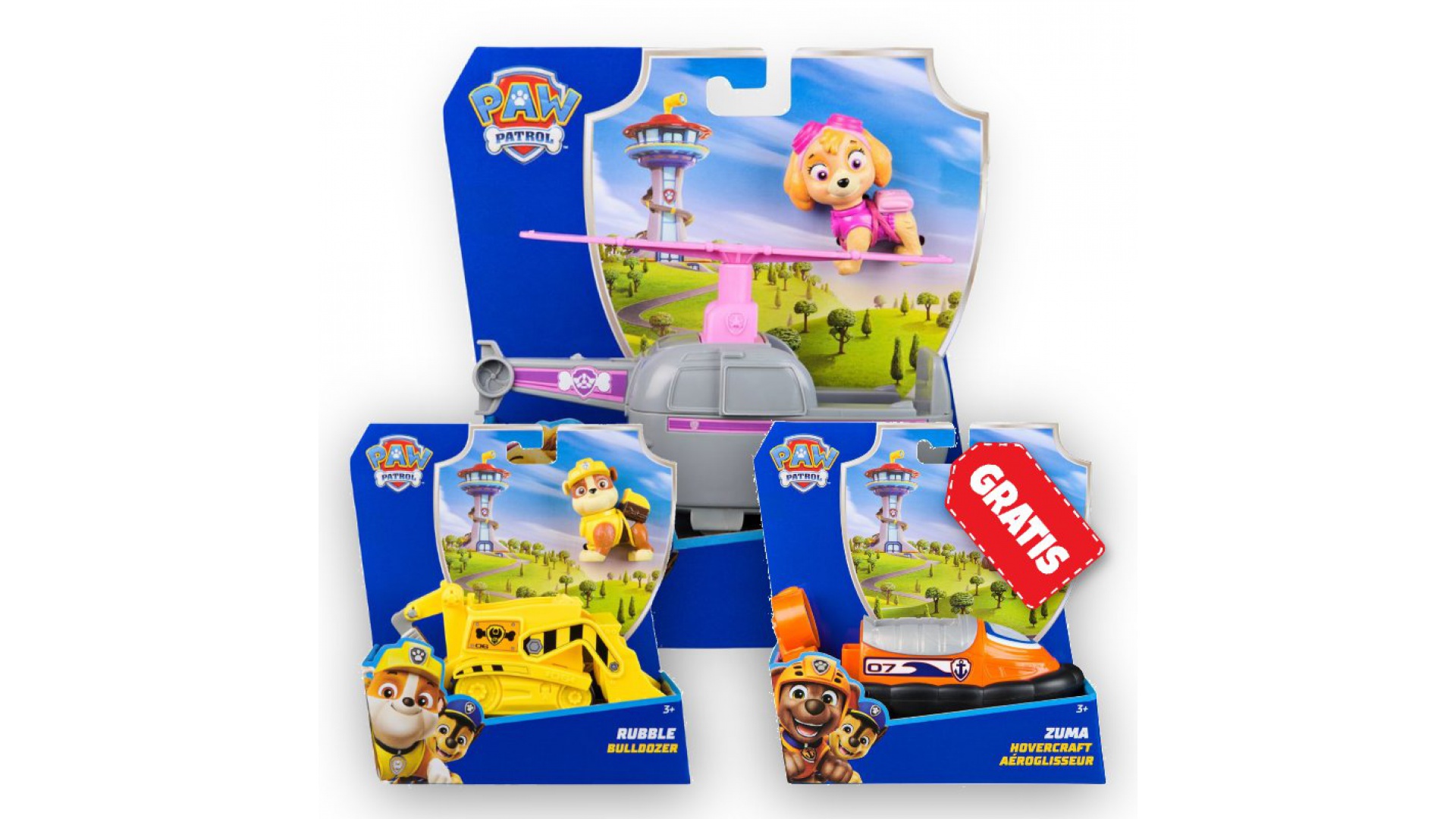 Patrula Căţeluşilor Ofertă: Vehicule De Bază Skye + Rubble + Zuma Gratuit