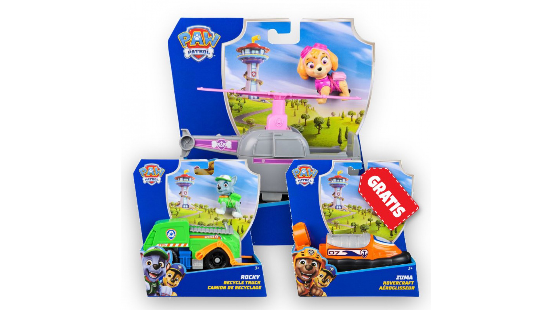 Patrula Căţeluşilor Ofertă: Vehicule De Bază Skye + Rocky + Zuma Gratuit