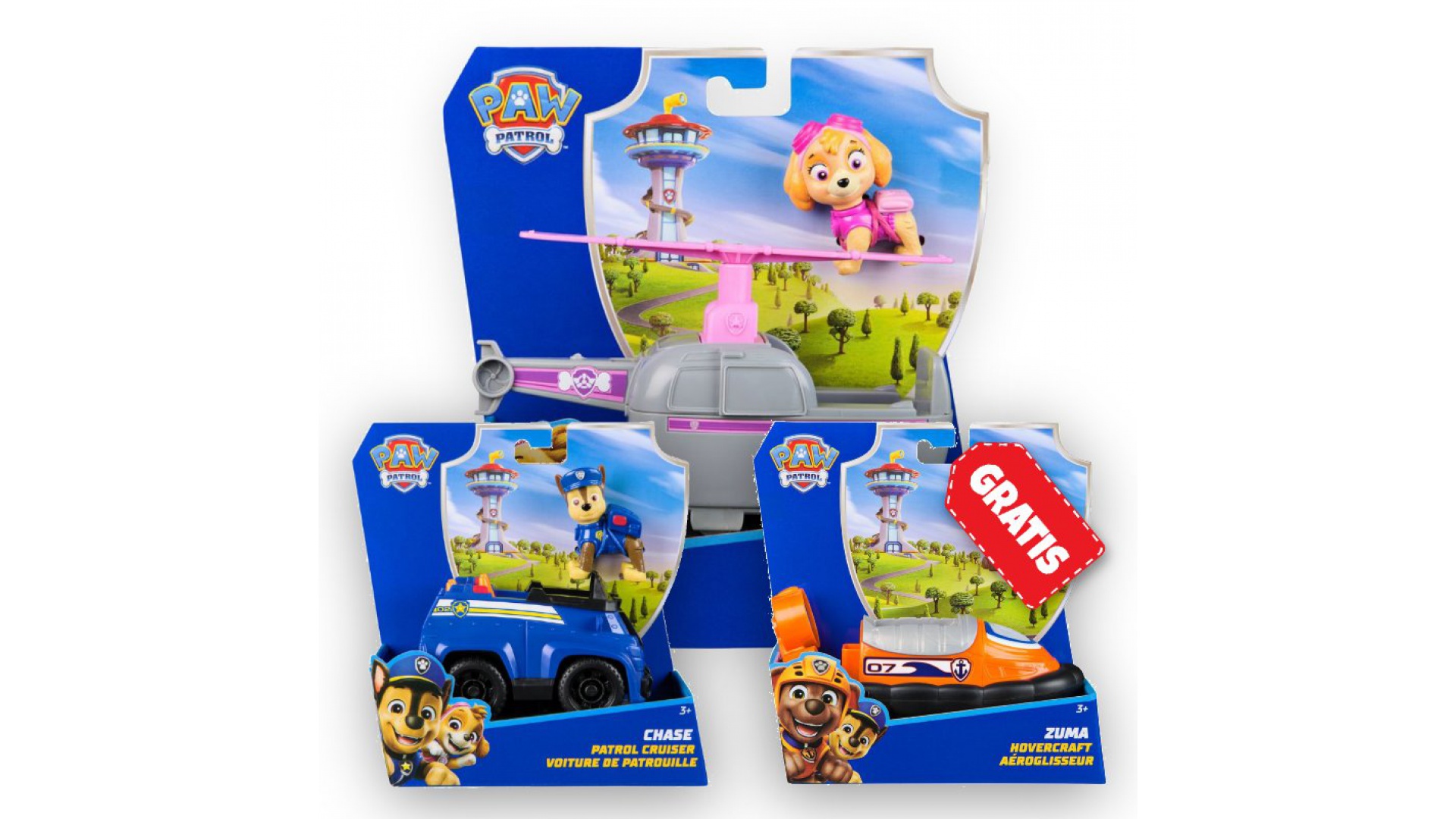 Patrula Căţeluşilor Ofertă: Vehicule De Bază Skye + Chase + Zuma Gratuit