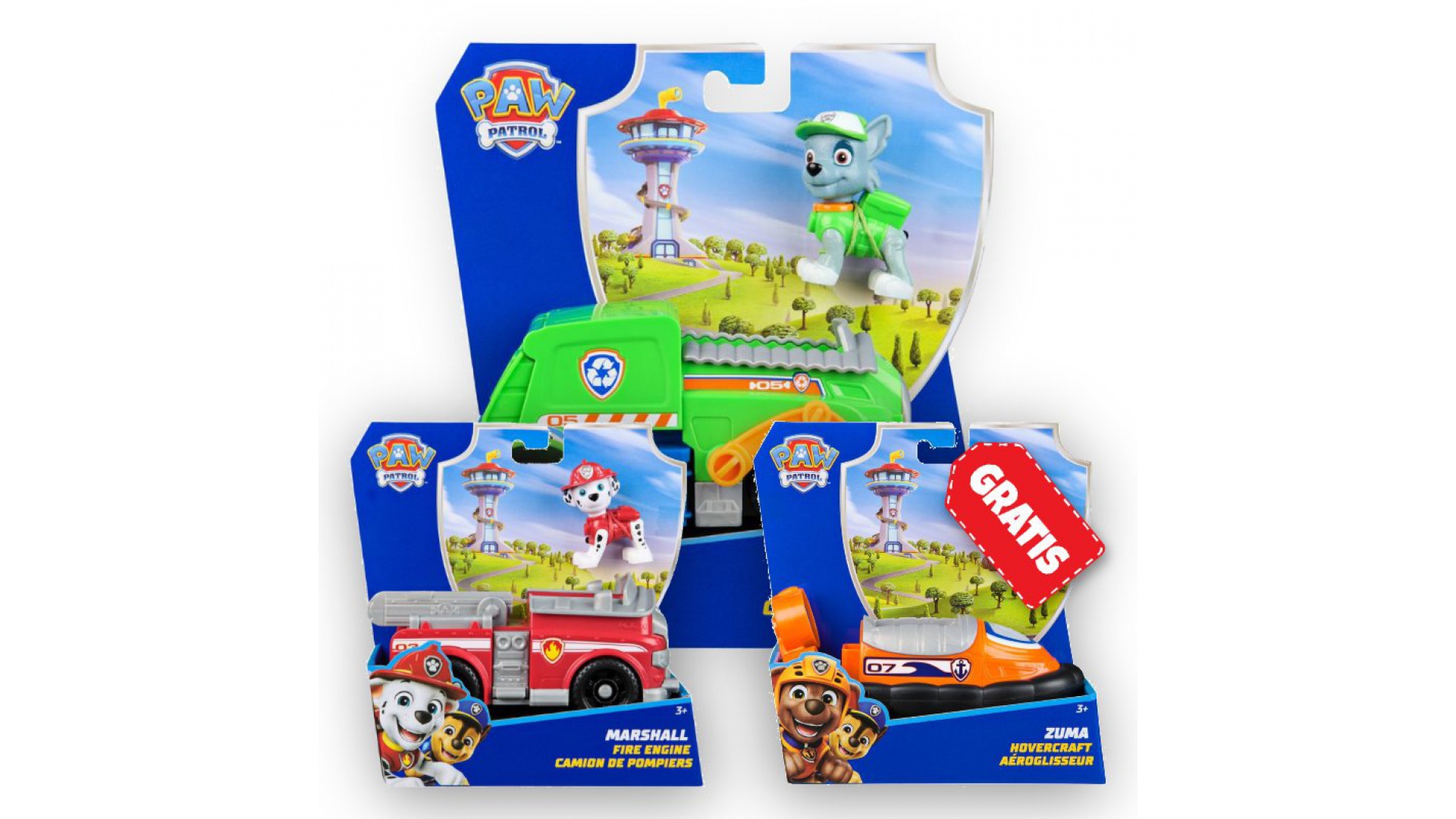 Patrula Căţeluşilor Ofertă: Vehiculele De Bază Rocky + Marshall + Zuma Gratuit