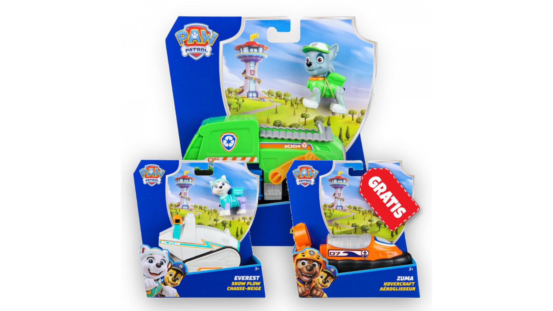 Patrula Căţeluşilor Ofertă: Vehicule De Bază Rocky + Everest + Zuma Gratuit