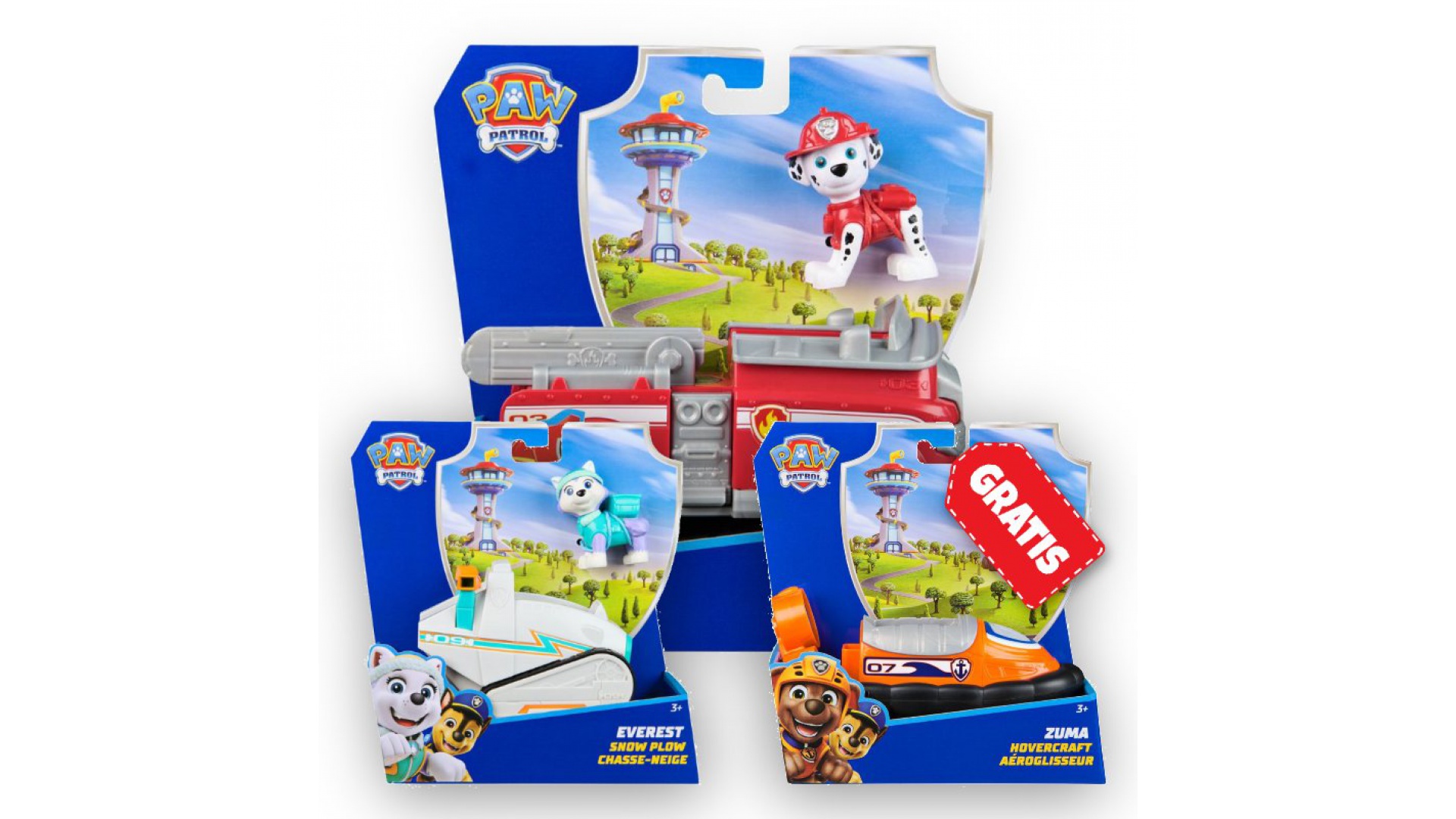 Patrula Căţeluşilor Ofertă: Vehicule De Bază Marshall + Everest + Zuma Gratuit