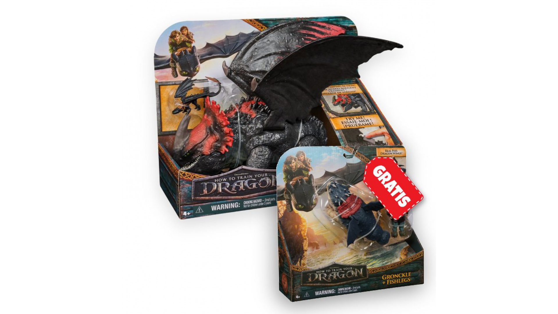 Levně AKCE: Jak vycvičit draka velký drak Red Death + drak a Viking Garvan a Rybinoha ZDARMA