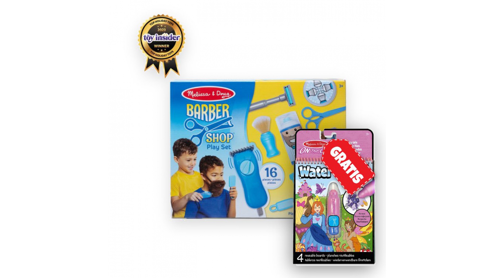 Levně AKCE: Melissa & Doug hra na holiče + Water WOW kouzlení vodou pohádky ZDARMA
