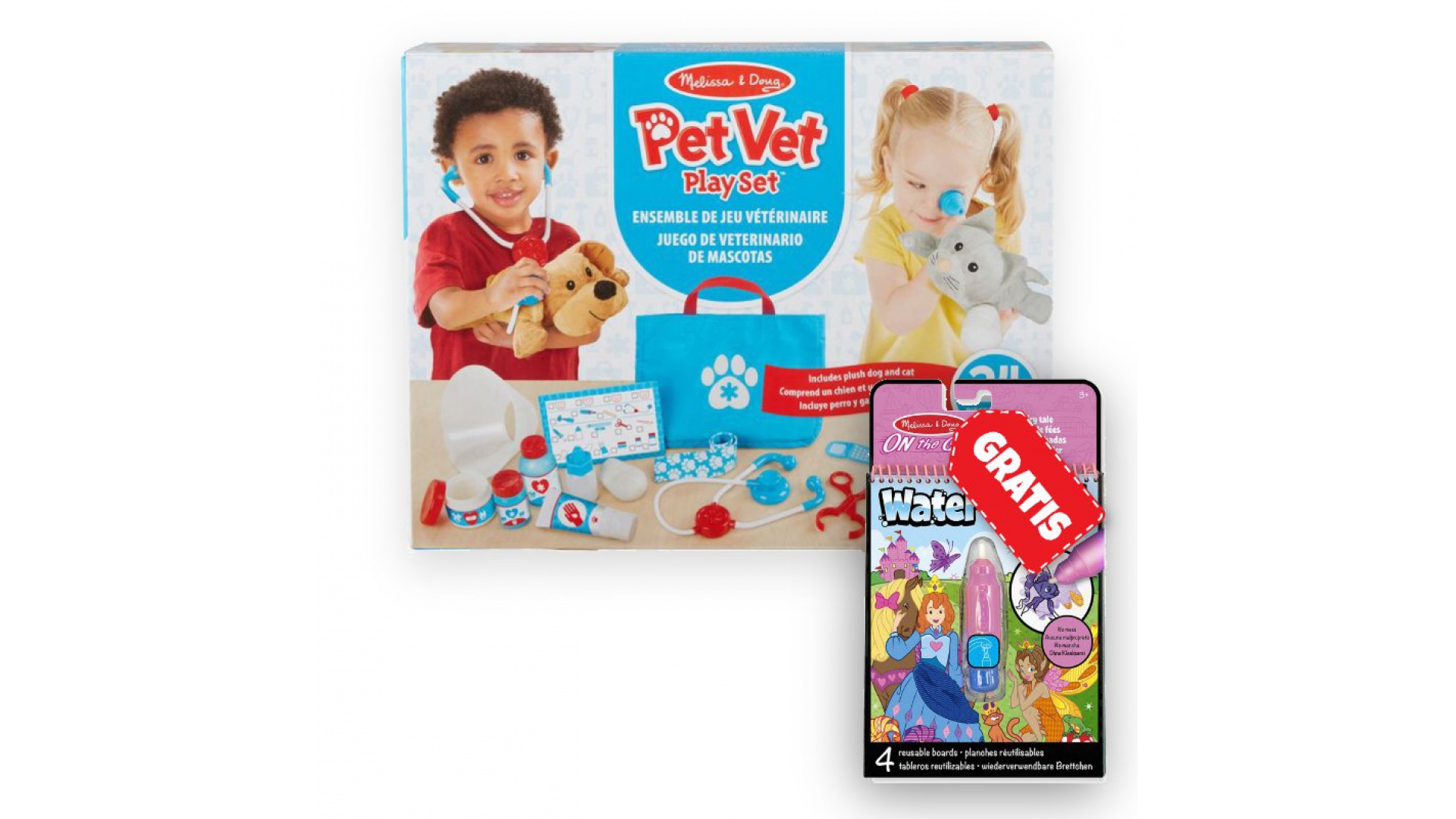 Levně AKCE: Melissa & Doug hra na veterináře + WOW kouzlení vodou pohádky ZDARMA