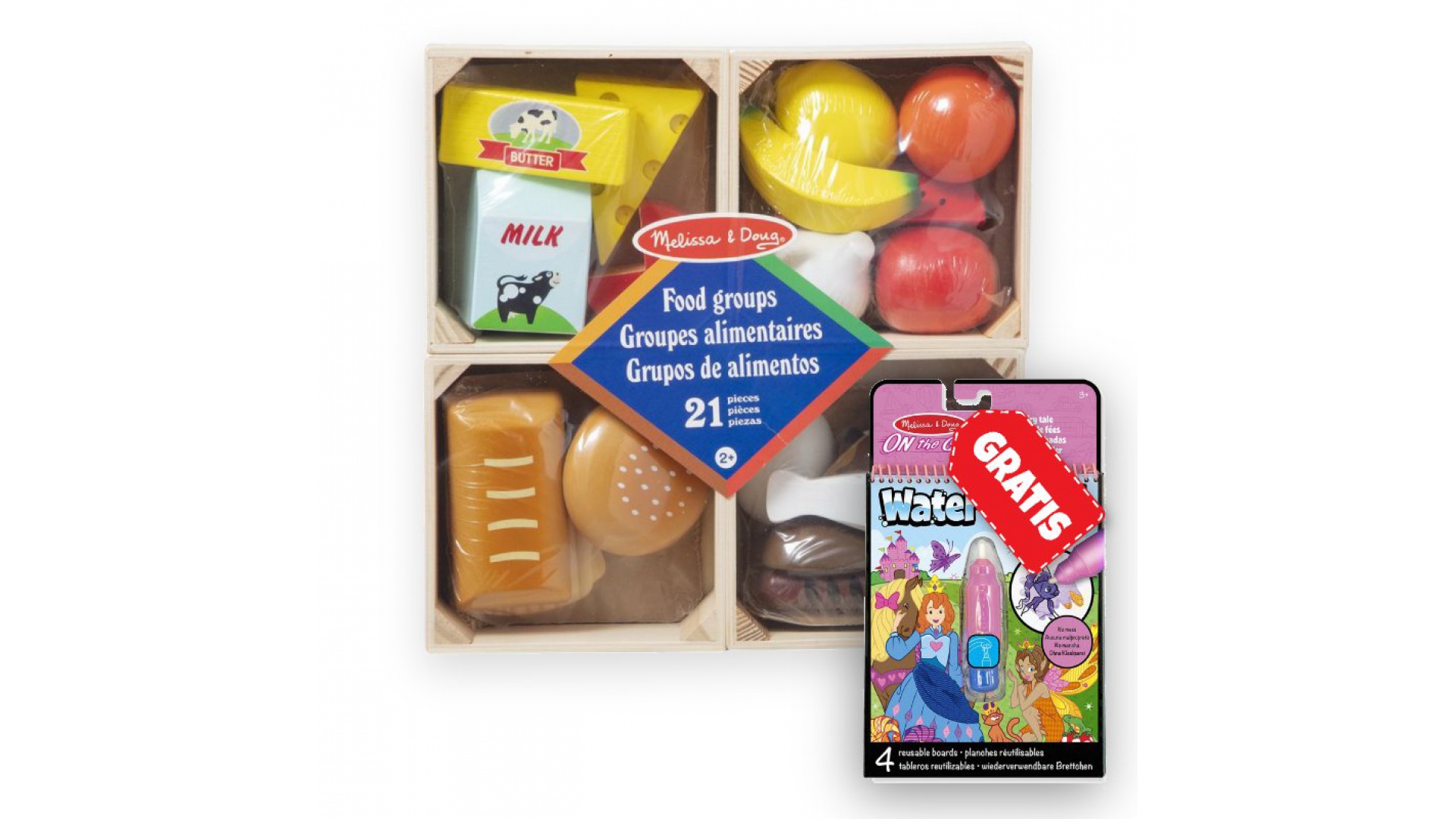 AKCE: Melissa & Doug jídelní set + Water WOW kouzlení vodou pohádky ZDARMA