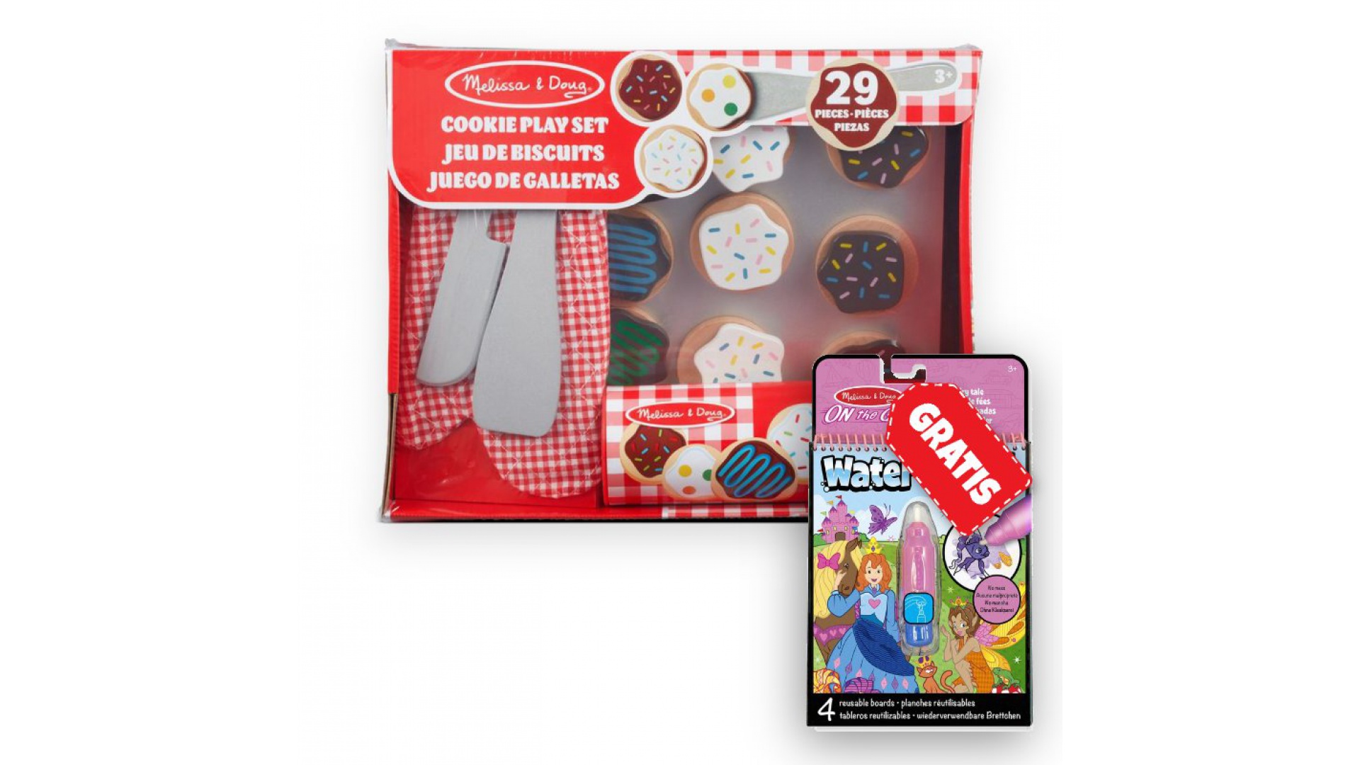 Levně AKCE: Melissa & Doug pečení koláčků set + Water WOW kouzlení vodou pohádky ZDARMA