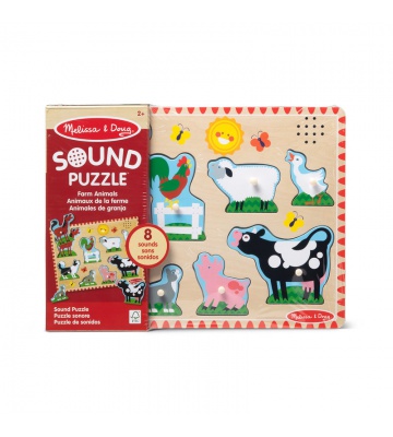 Melissa & Doug dřevěné puzzle se zvuky zvířátka na farmě