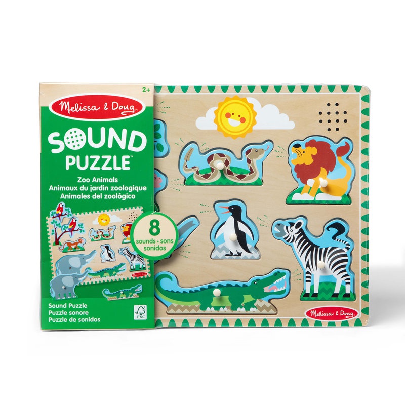 Melissa & Doug dřevěné puzzle se zvuky zvířátka v zoo