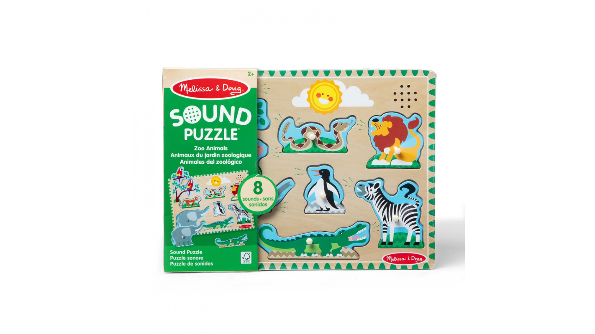 Levně Melissa & Doug dřevěné puzzle se zvuky zvířátka v zoo