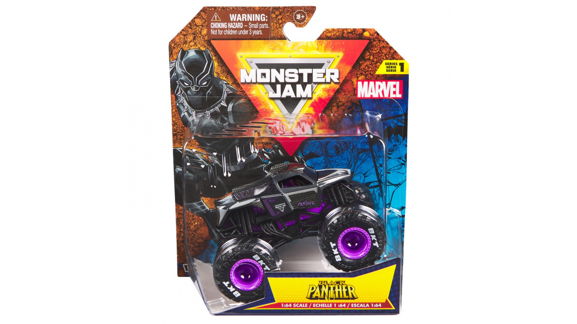 Levně Monster Jam Marvel Black Panther s1 sběratelský Monster Truck 1:64