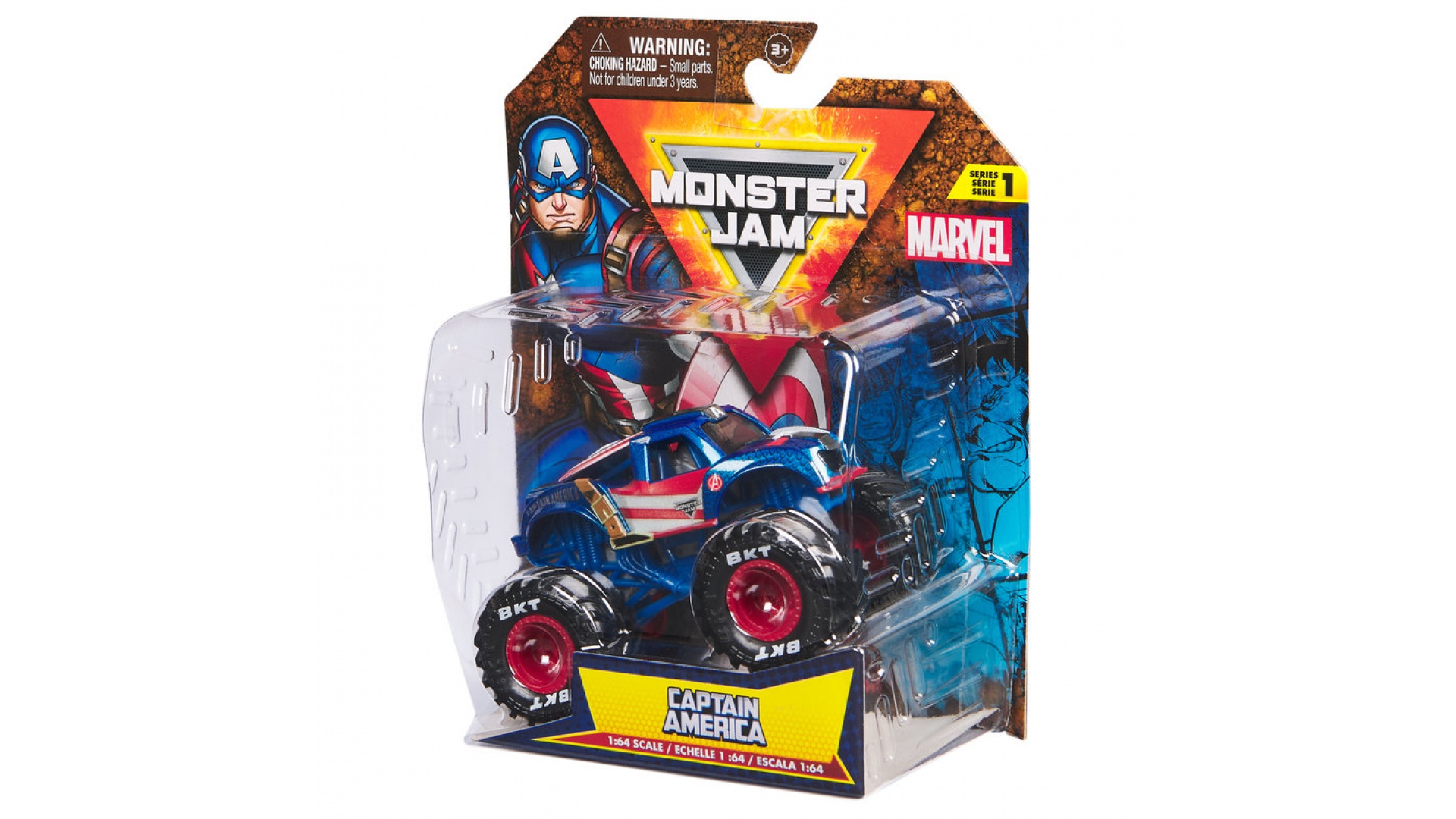 Monster Jam Marvel Captain America s1 zberateľský Monster Truck 1:64