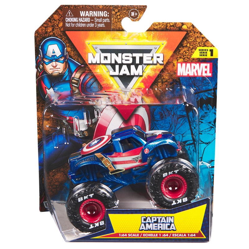Monster Jam Marvel Captain America s1 sběratelský Monster Truck 1:64