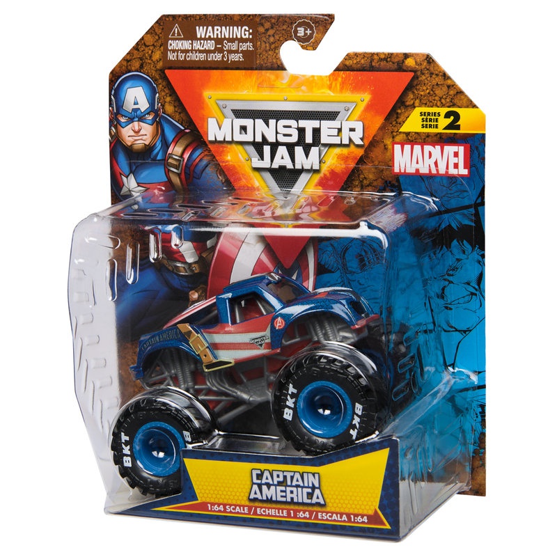 Monster Jam Marvel Captain America s2 sběratelský Monster Truck 1:64
