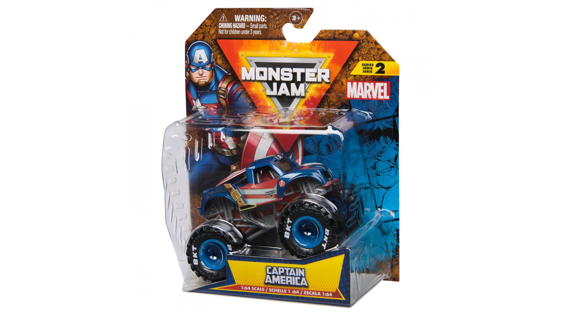 Monster Jam Marvel Captain America s2 zberateľský Monster Truck 1:64