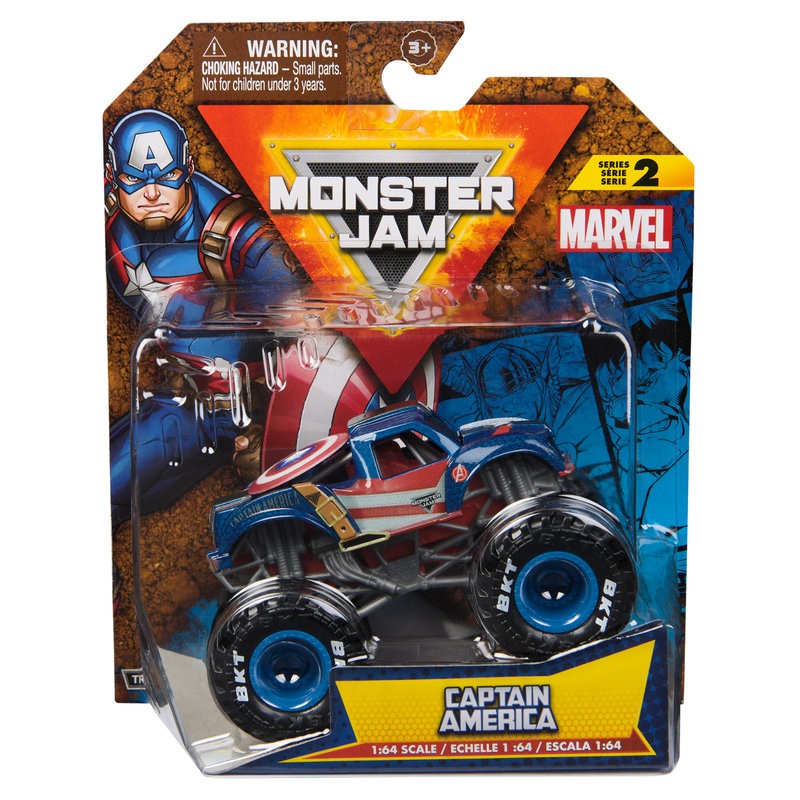 Monster Jam Marvel Captain America s2 sběratelský Monster Truck 1:64
