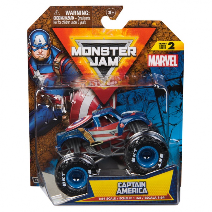 Monster Jam Marvel Captain America s2 sběratelský Monster Truck 1:64