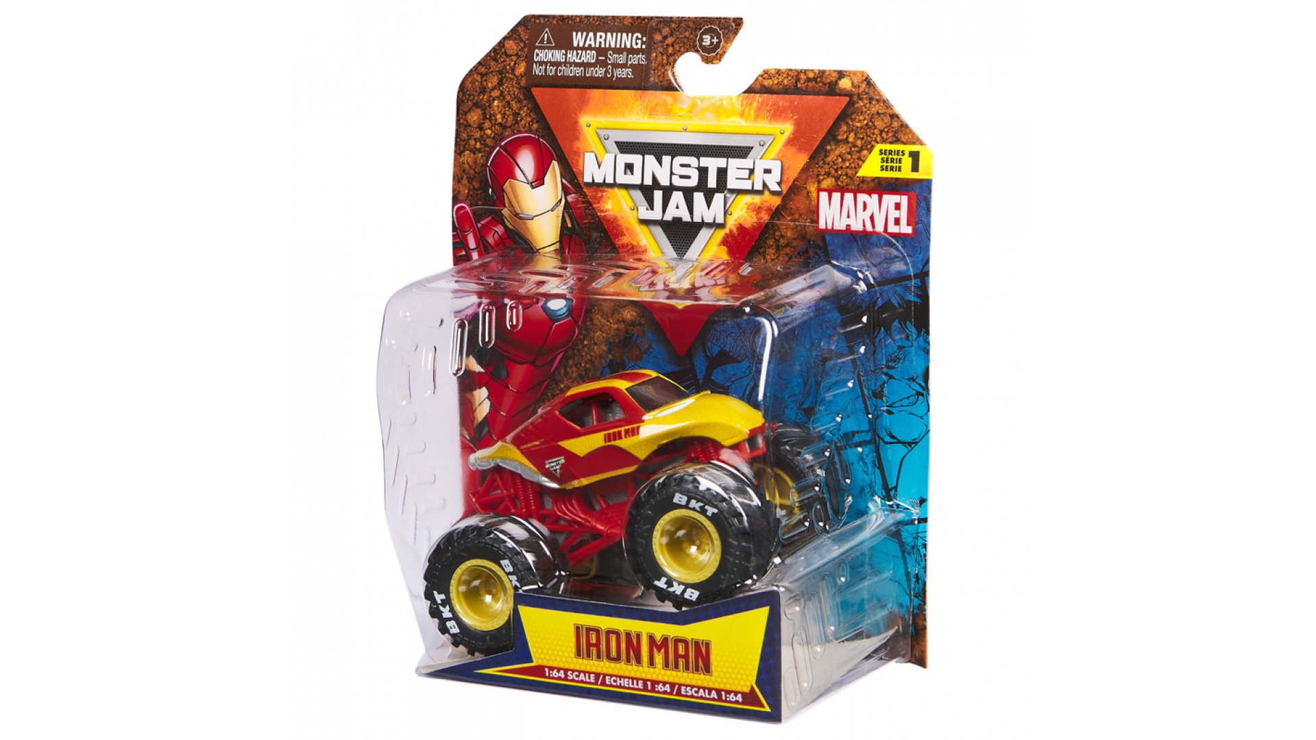 Levně Monster Jam Marvel Iron Man s1 sběratelský Monster Truck 1:64