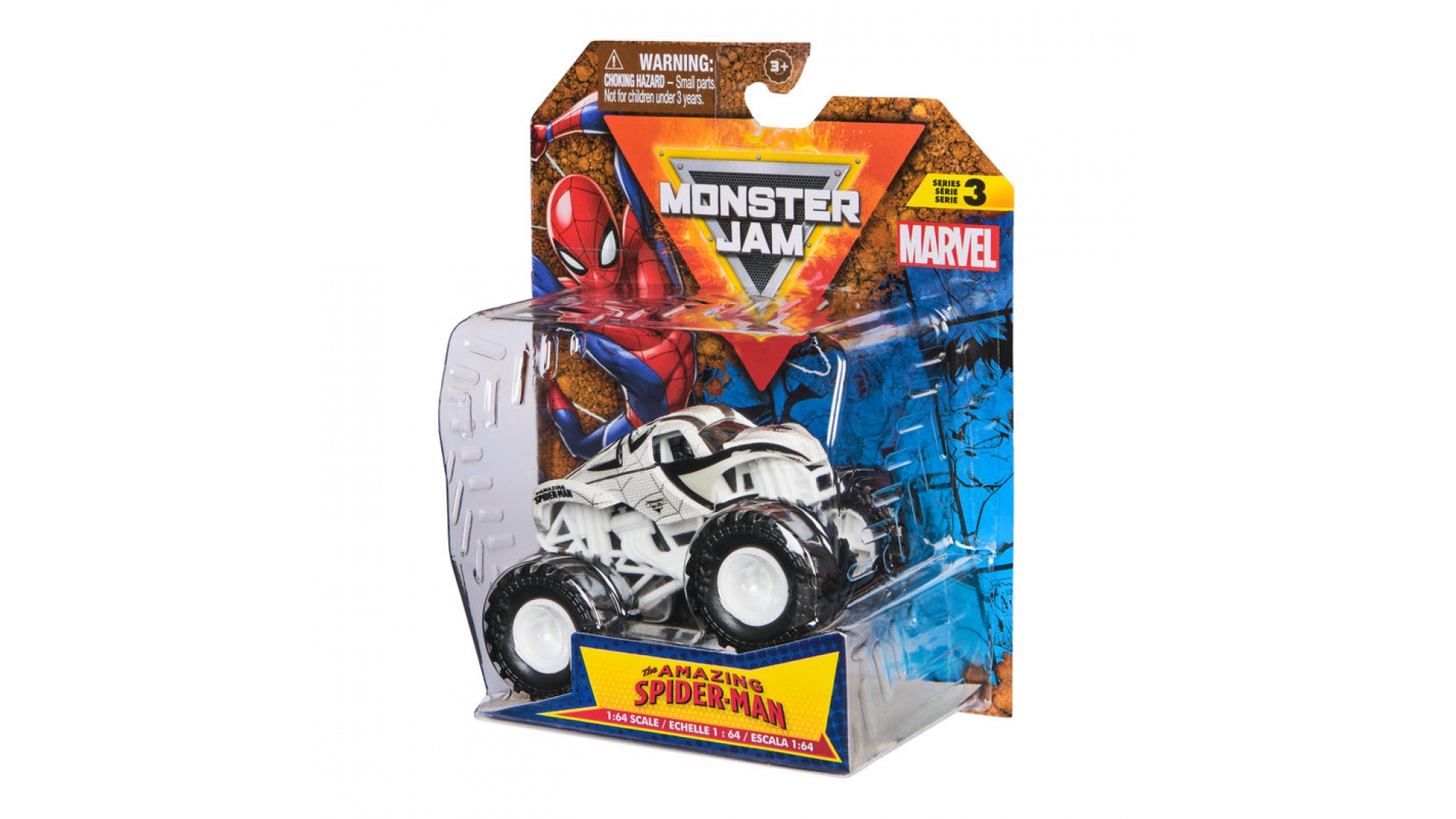 Levně Monster Jam Marvel SpiderMan s3 sběratelský Monster Truck 1:64