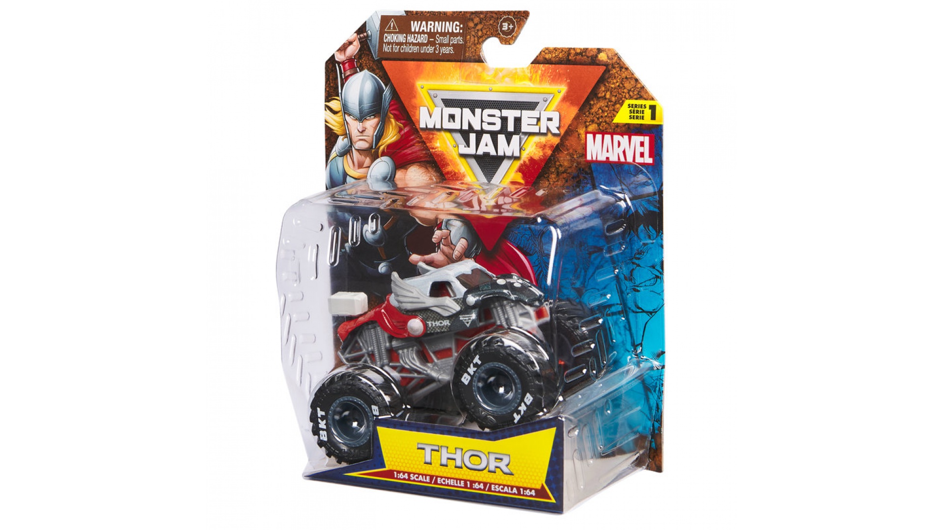Levně Monster Jam Marvel Thos s1 sběratelský Monster Truck 1:64
