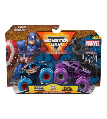 Monster Jam Captain America vs Black Panther sada 2 Monster Trucků 1:64