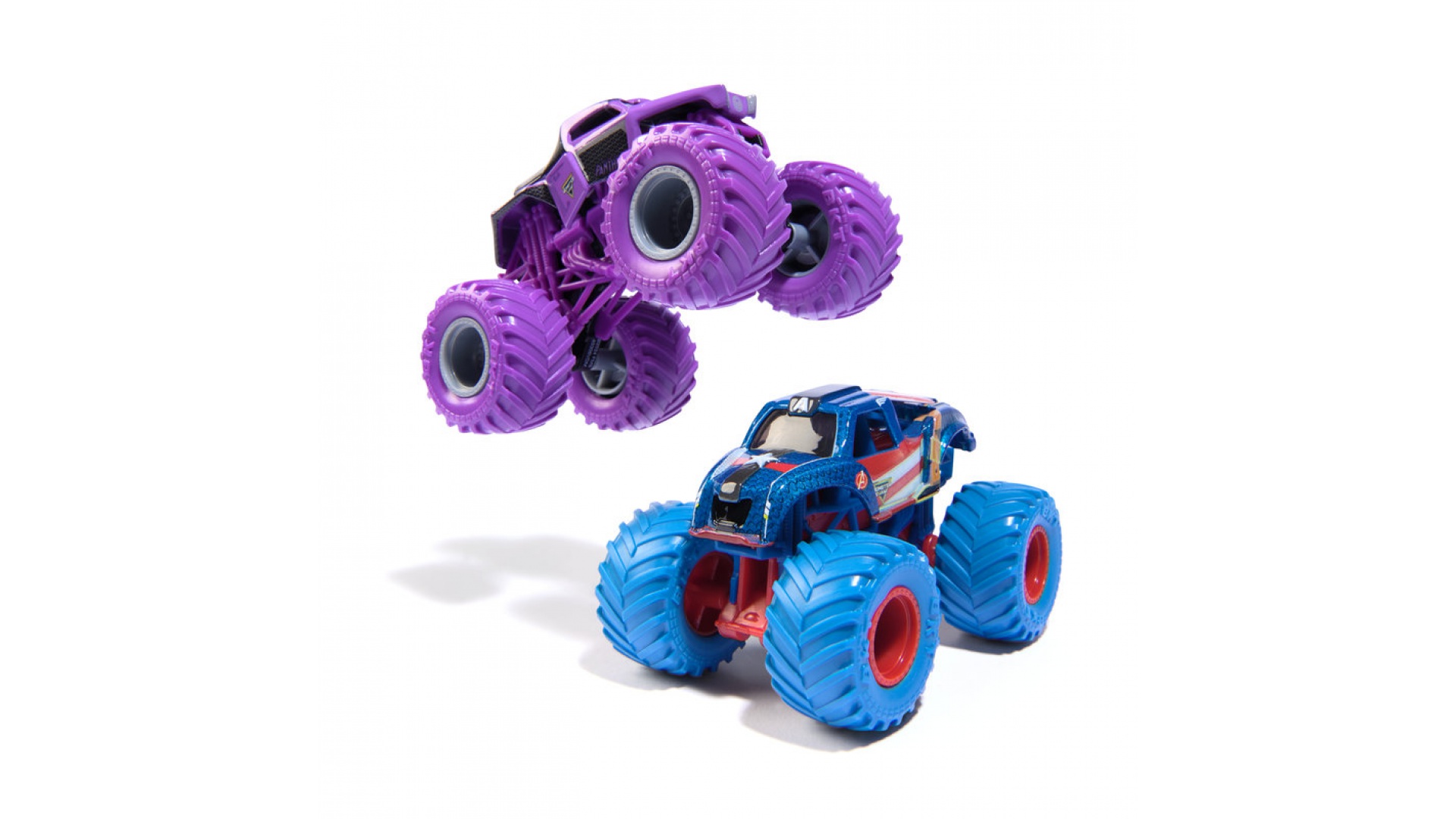 Monster Jam Captain America vs Black Panther sada 2 Monster Truckov 1:64