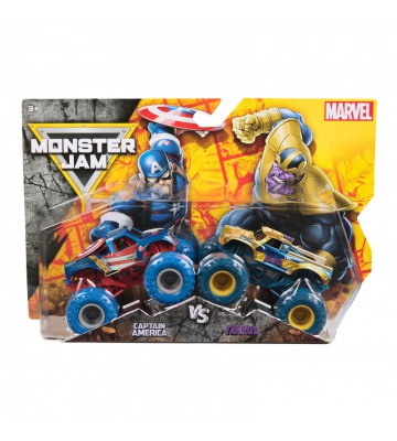 Monster Jam Captain America vs Thanos sada 2 Monster Trucků 1:64