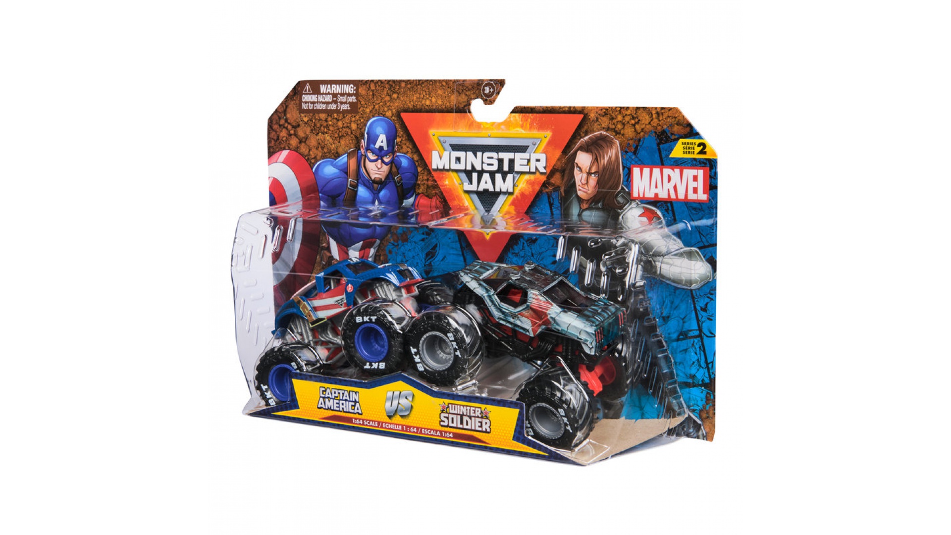 Levně Monster Jam Captain America vs Winter Soldier sada 2 Monster Trucků 1:64