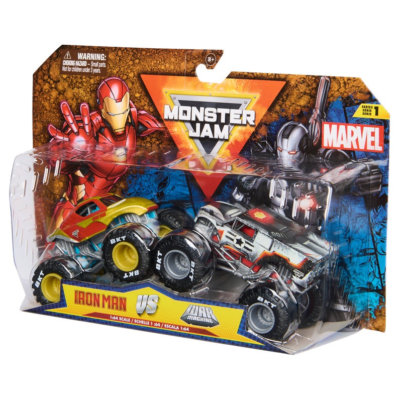 Monster Jam IronMan vs War Machine sada 2 Monster Trucků 1:64