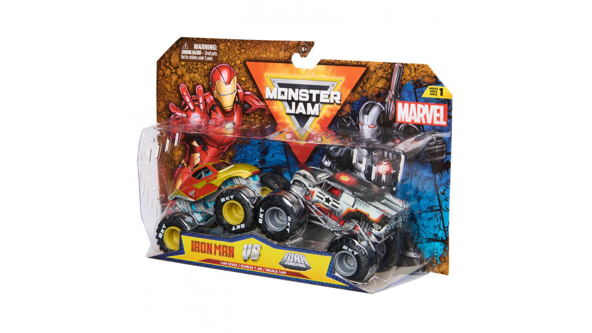 Levně Monster Jam IronMan vs War Machine sada 2 Monster Trucků 1:64