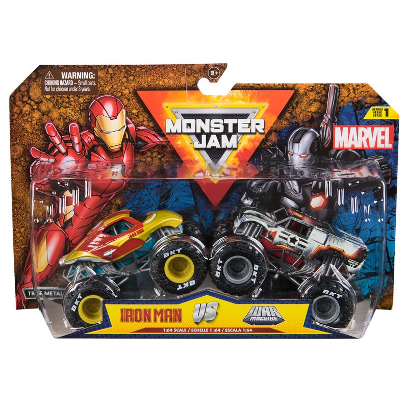 Monster Jam IronMan vs War Machine sada 2 Monster Trucků 1:64