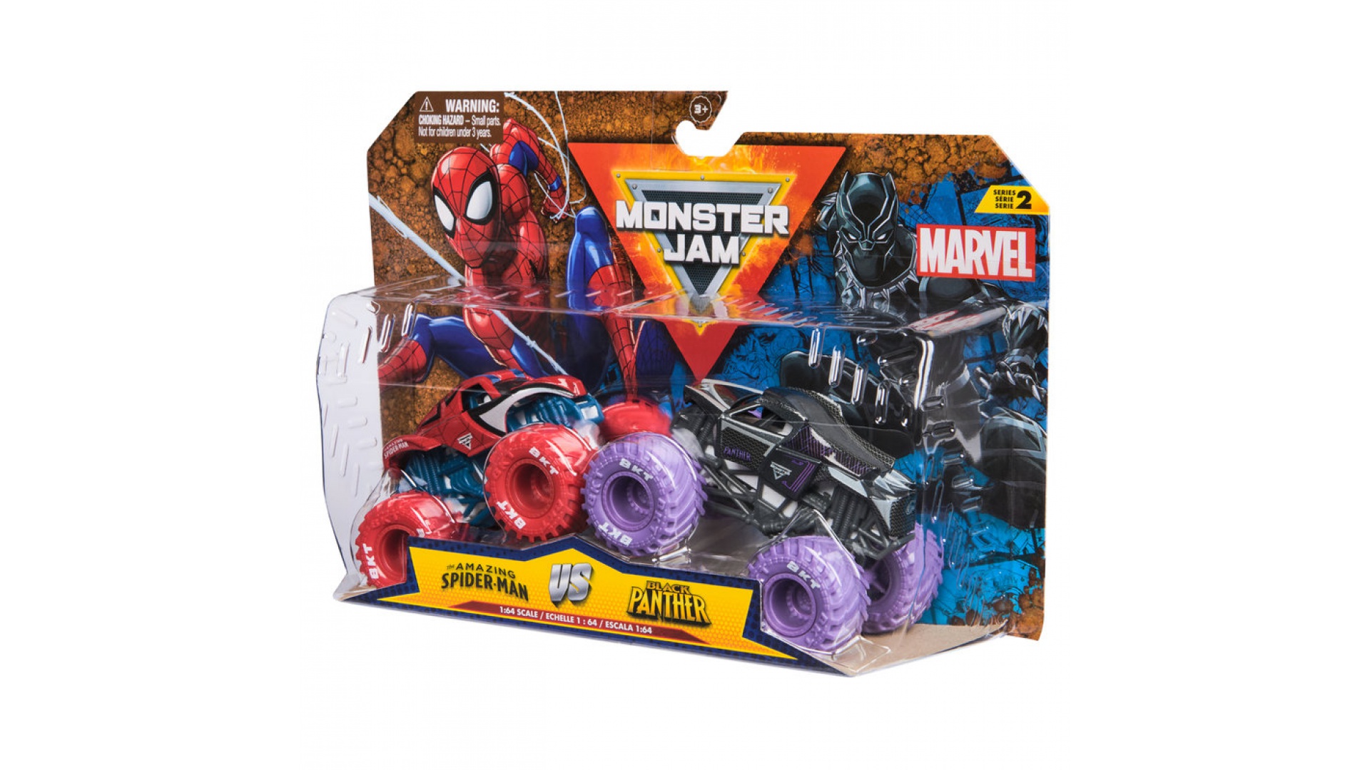 Levně Monster Jam Superman vs Black Panther sada 2 Monster Trucků 1:64