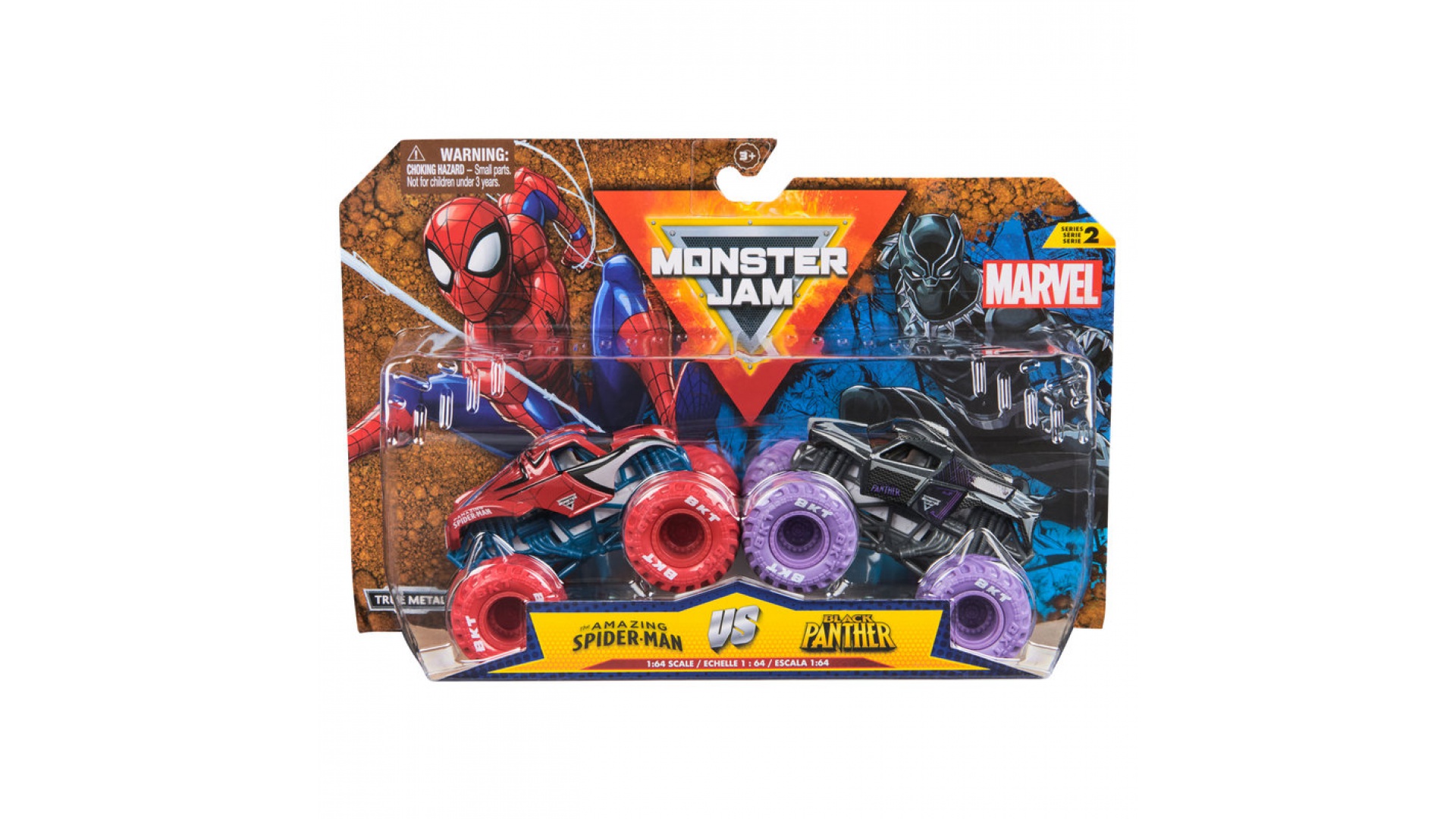 Monster Jam Superman vs Black Panther sada 2 Monster Truckov 1:64
