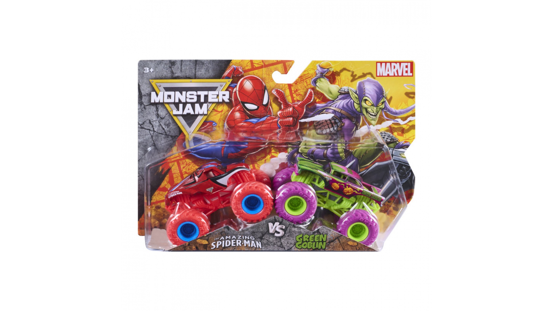Monster Jam Spiderman vs Green Goblin sada 2 Monster Truckov 1:64