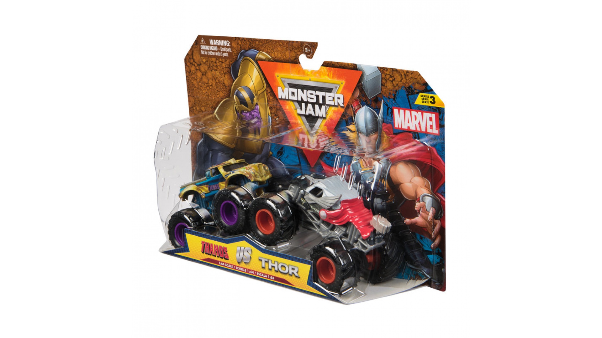 Levně Monster Jam Thanos vs Thor sada 2 Monster Trucků 1:64
