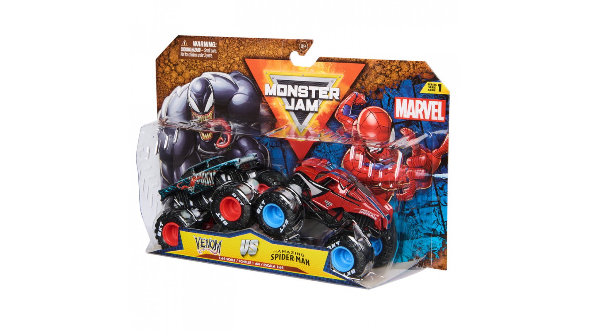 Levně Monster Jam Venom vs Spiderman sada 2 Monster Trucků 1:64