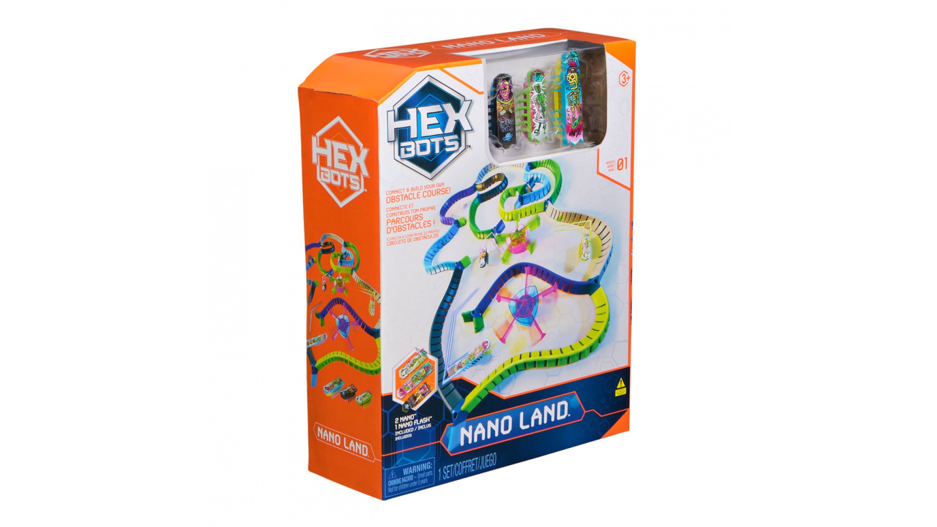Hex Bots Nano Land sada 3 miniatúrnych robotických chrobákov a ich ihrisko