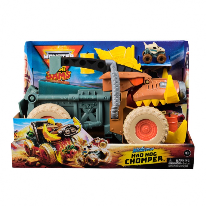 Monster Jam Megalodon Mad Hog Chomper sada s velkým a malým autem