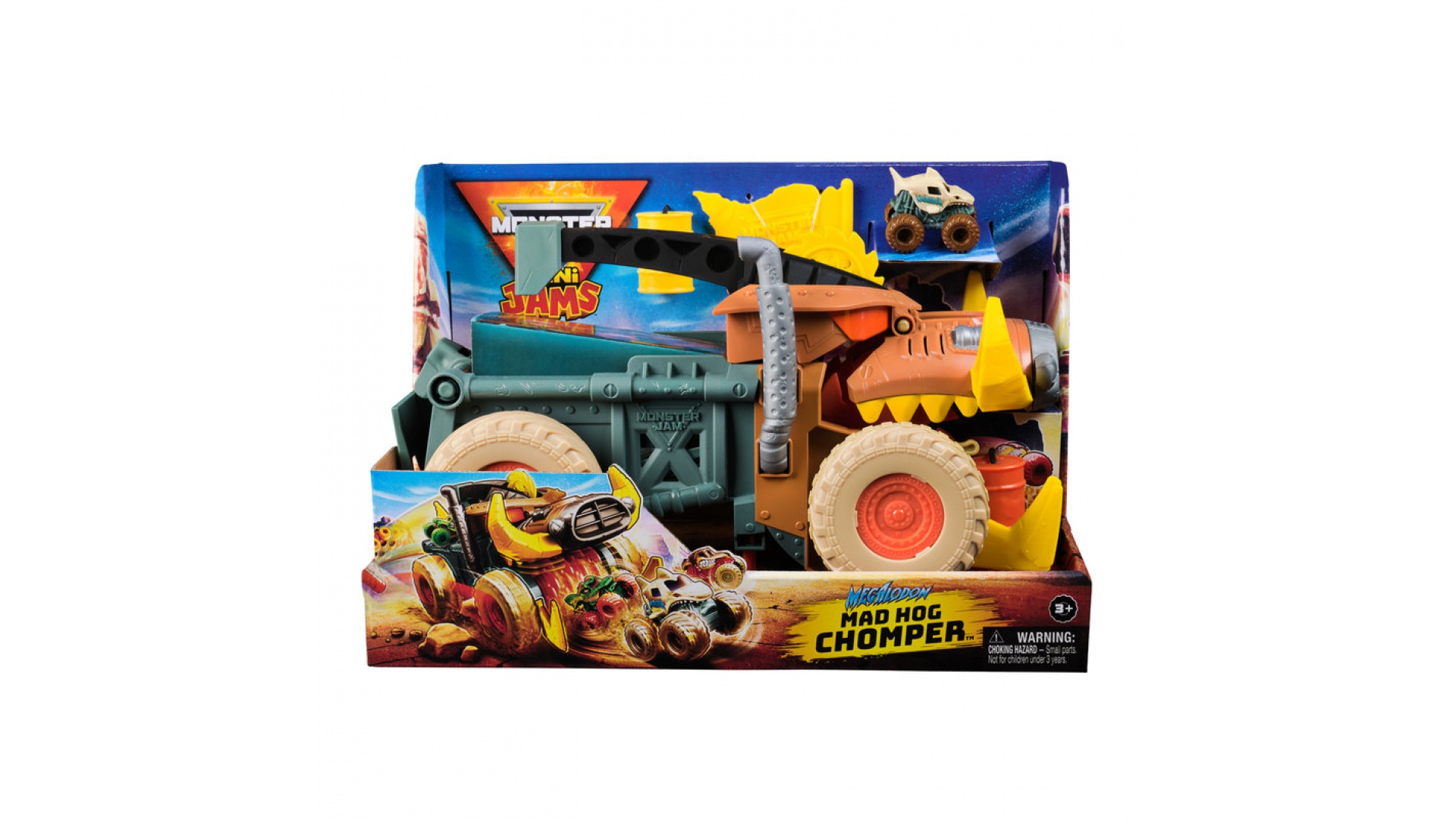 Monster Jam Megalodon Mad Hog Chomper sada s veľkým a malým autom