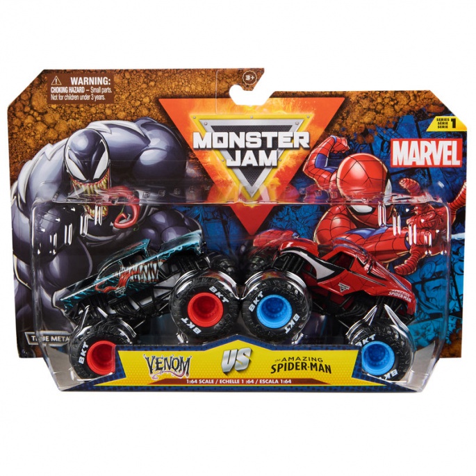 Monster Jam Spider-Man vs Venom sada 2 Monster Trucků 1:64