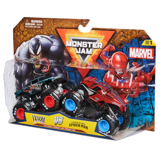Monster Jam Spider-Man vs Venom sada 2 Monster Trucků 1:64