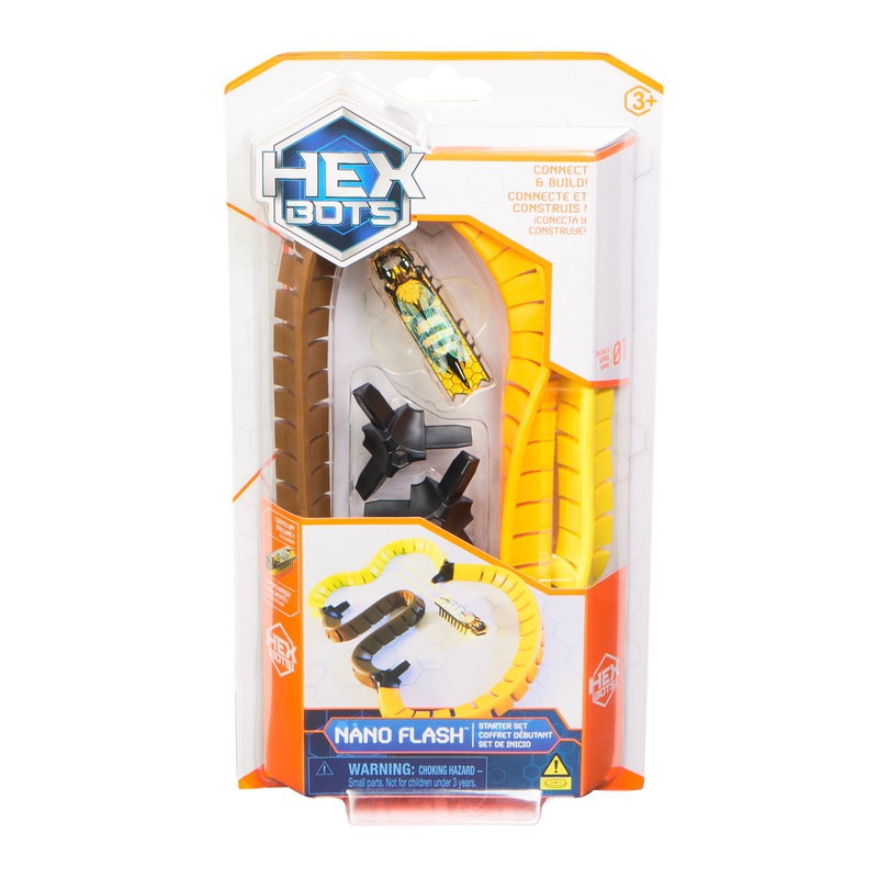 Hex Bots Nano Starter miniaturní robotický brouk a jeho hřiště žlutý