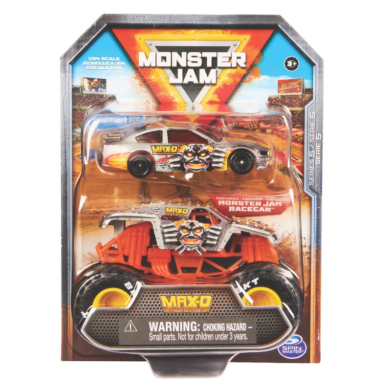 Monster Jam Max D závodní auto a Monster Truck 1:64