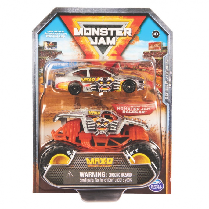 Monster Jam Max D závodní auto a Monster Truck 1:64