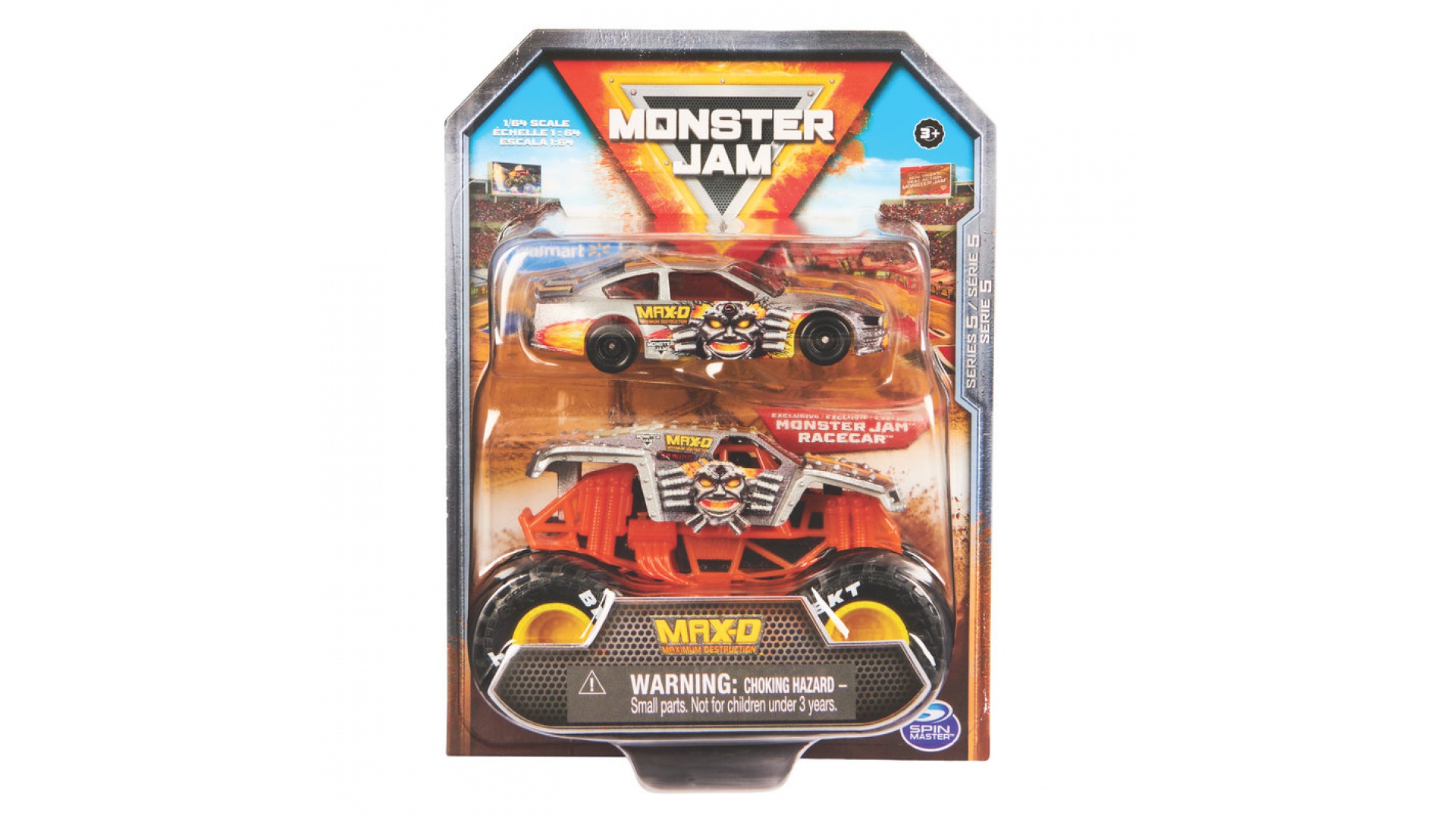 Levně Monster Jam Max D závodní auto a Monster Truck 1:64